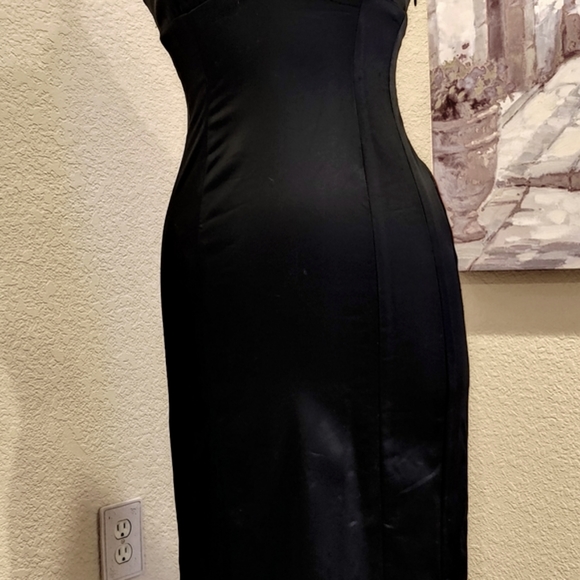 Authentic bebe Black Satin Dress - Picture 4 of 6